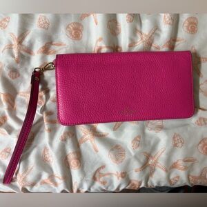Kate Spade Pink Leather Wristlet Wallet